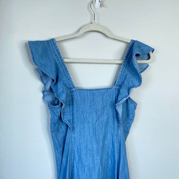 MADEWELL Denim Princess Seamed Maxi Dress Mayview Light Wash Size 2 Coastal - Picture 8 of 8